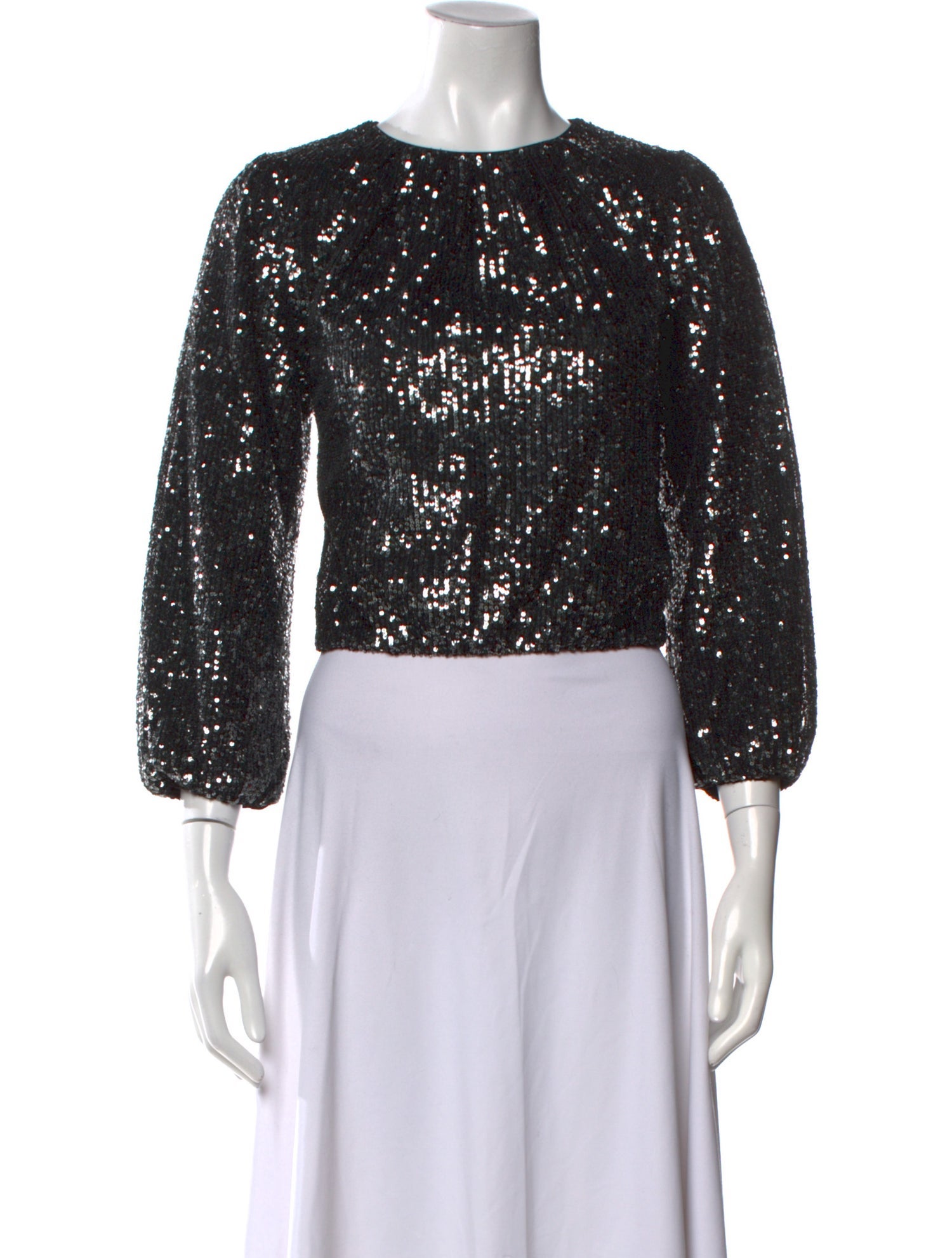 Alice + Olivia Sequin Patterned Crop Top